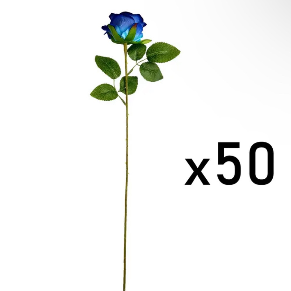 Blue artificial flowers